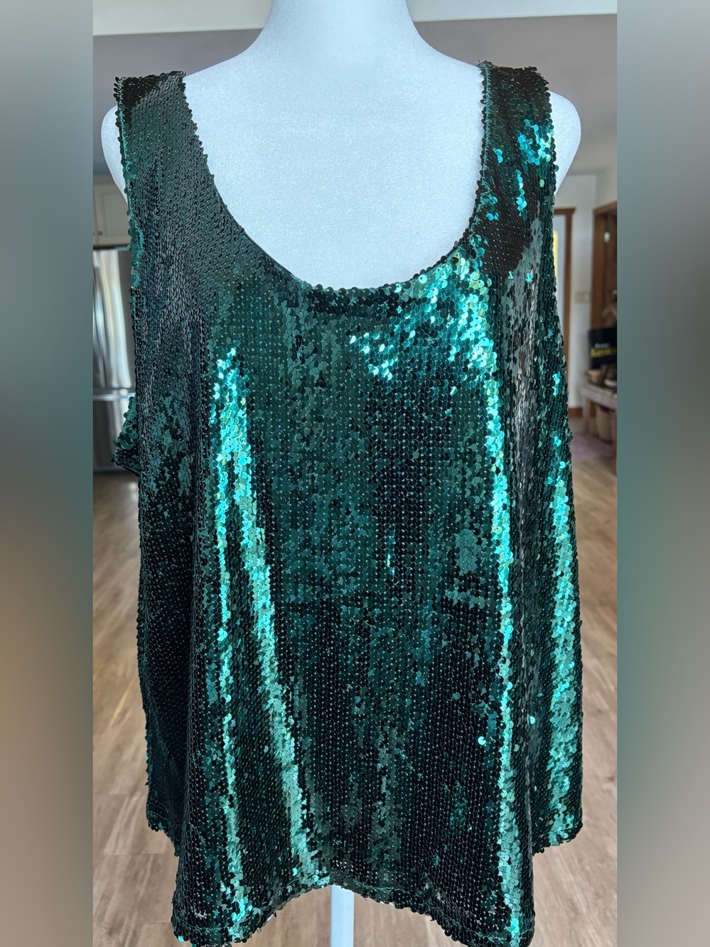 Ricki's Emerald Green Sequin Tank Top SZ XXL NWT